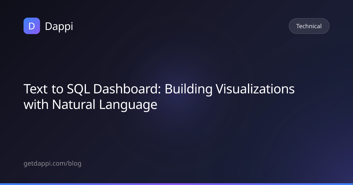 Text to SQL Dashboard: Building Visualizations with Natural Language ...